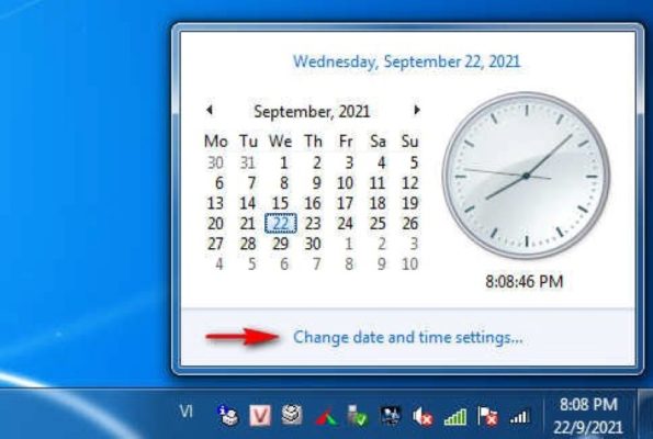 Cách đổi giờ trên máy tính win 7