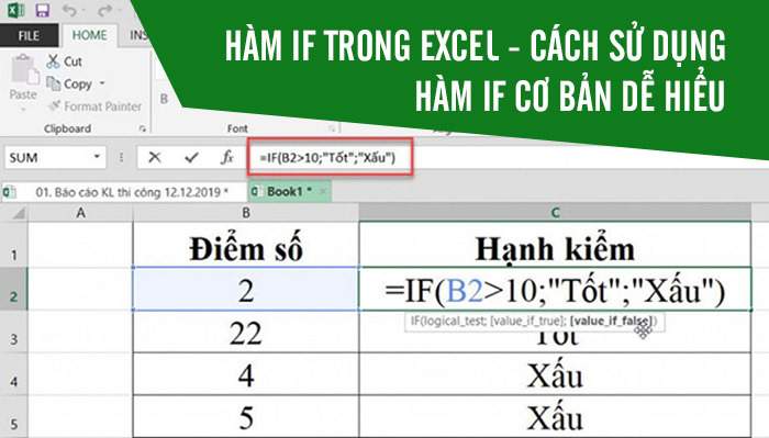 Cách dùng hàm IF trong Excel đơn giản 