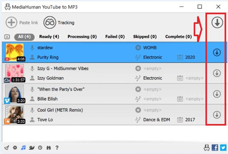 “Download” các file đã tách nhạc từ video về máy của bạn