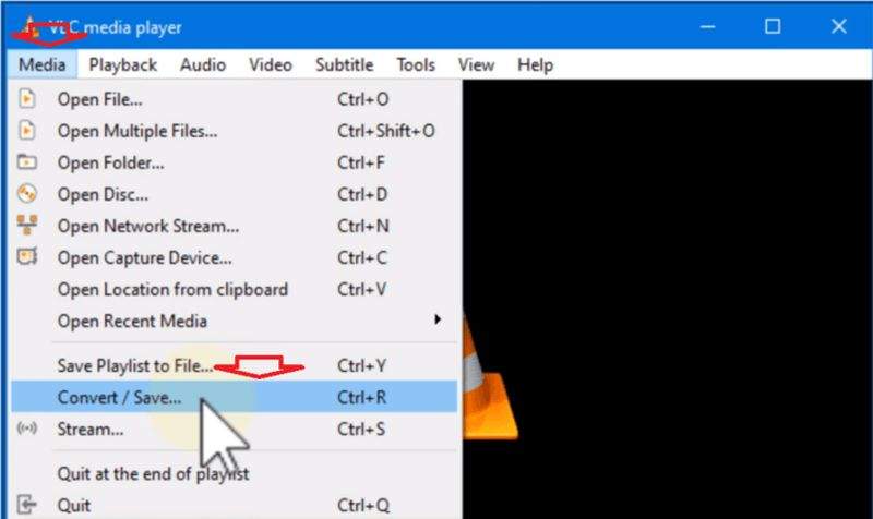 Chọn “Media” > “Convert/Save…” hoặc bấm tổ hợp phím Ctrl + R. 