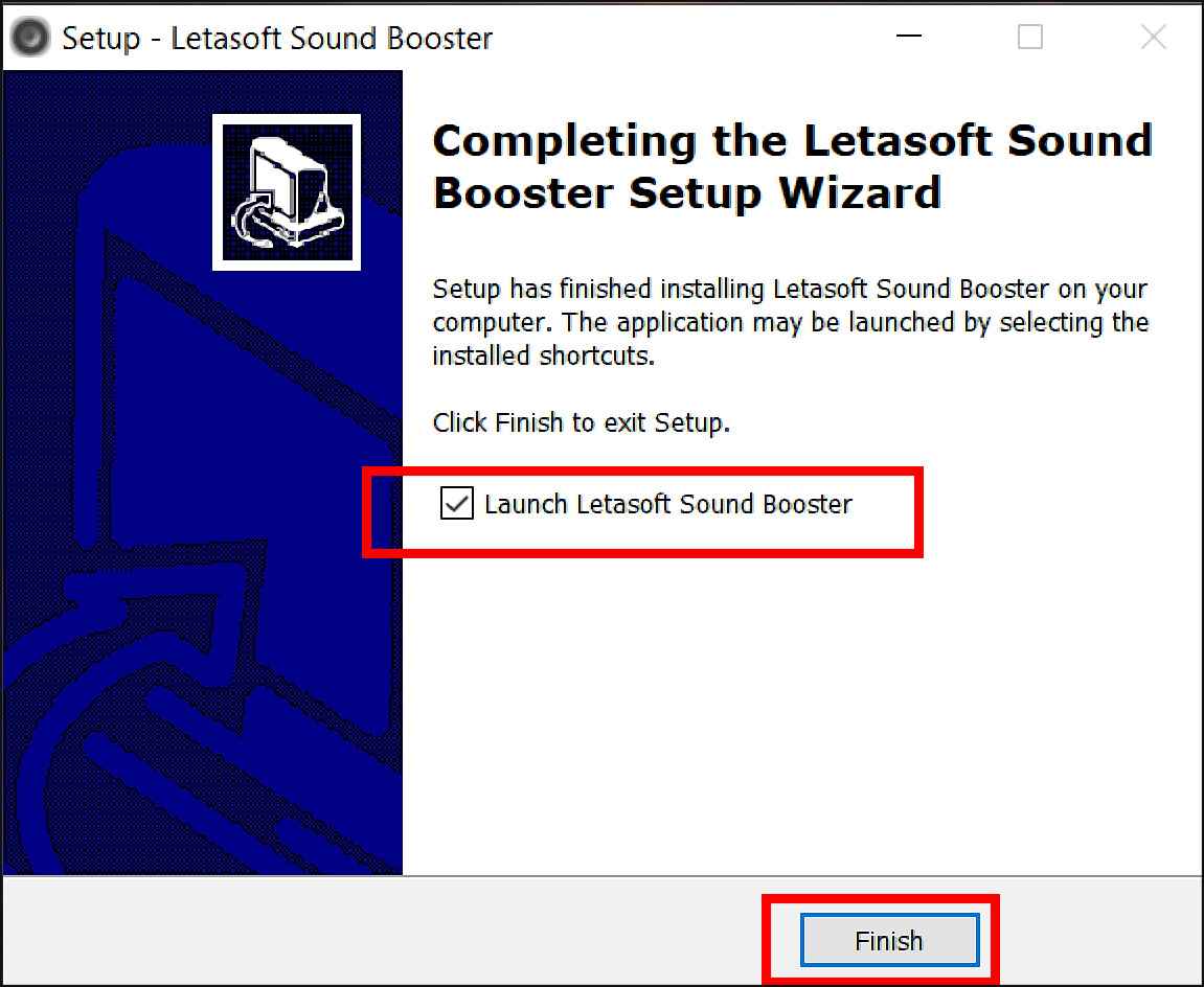 Launch letasoft Sound > Finish